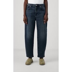 7 For All Mankind Jayne Tapered Jeans 24 Dark Indigo Baggy High Rise 7U214C40
